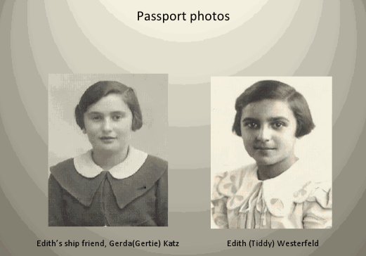 Gerda (left) and Edith's (right) passport photos 